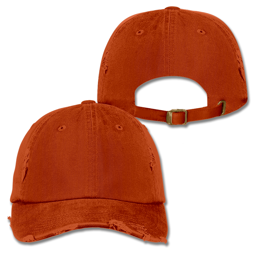 Custom Orange Distressed Dad Hat
