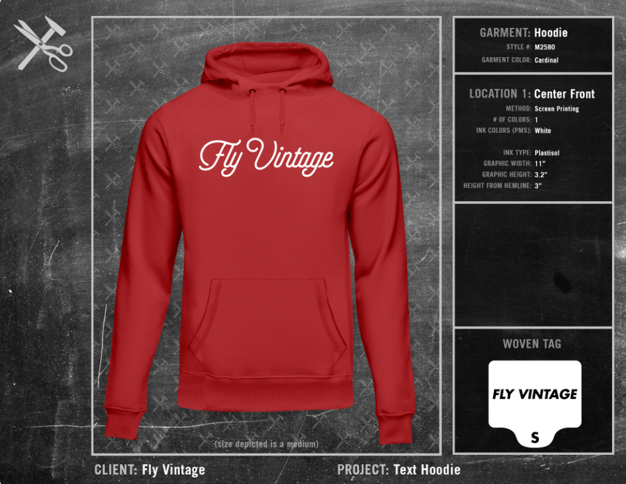 Fly Vintage Logo Text Hoodie