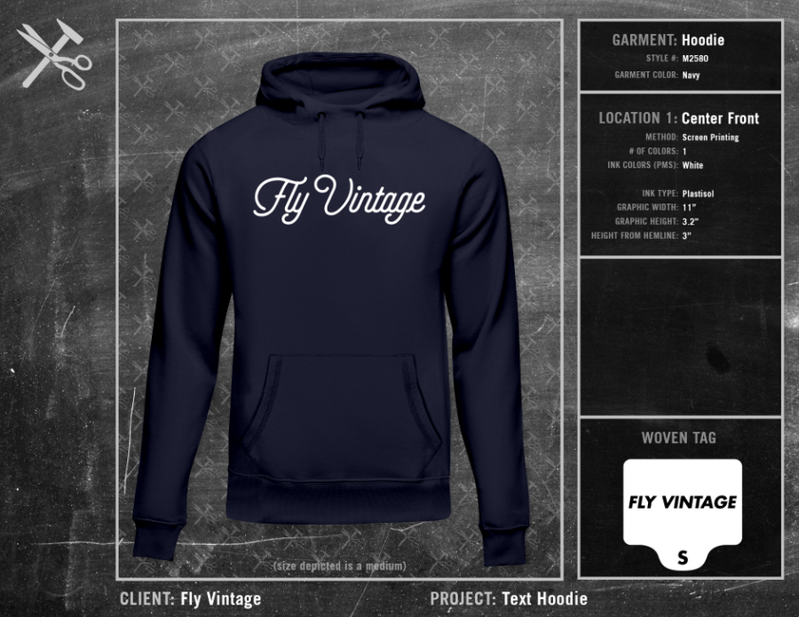 Fly Vintage Logo Text Hoodie