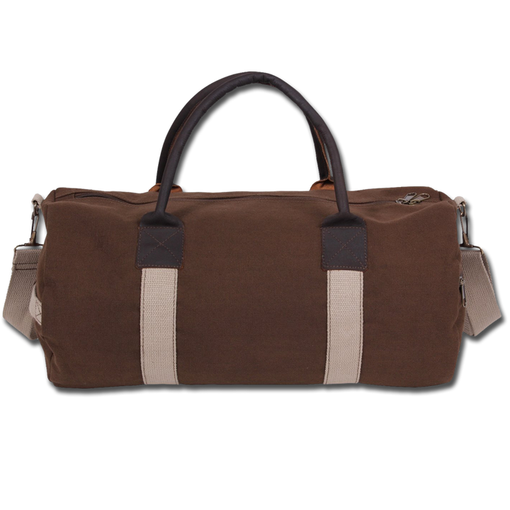 Custom Brown Leather Strap Duffel Bag