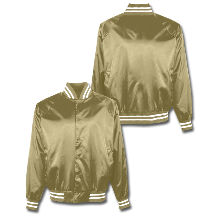 Custom Gold Satin Bomber Jacket