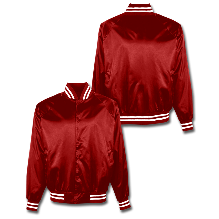 Custom Red Satin Bomber Jacket