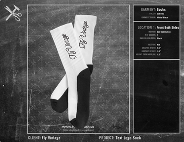 Fly Vintage Text Logo Socks