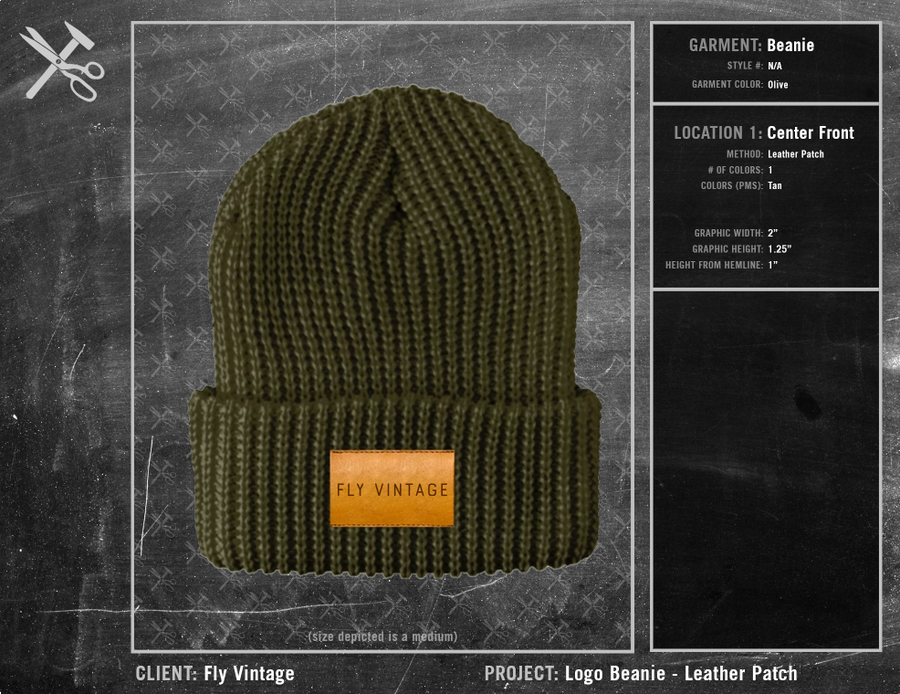 Fly Vintage Leather Patch Beanie