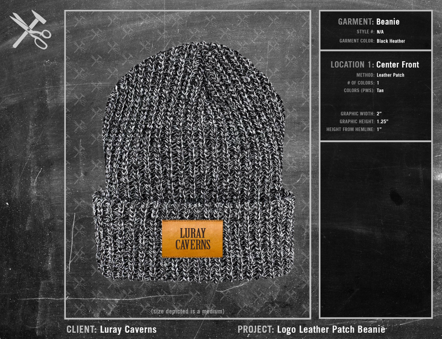 Luray Caverns Logo Leather Patch Beanie