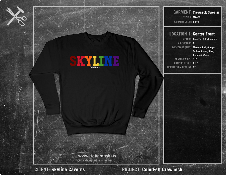 Skyline Caverns ColorFelt Crewneck