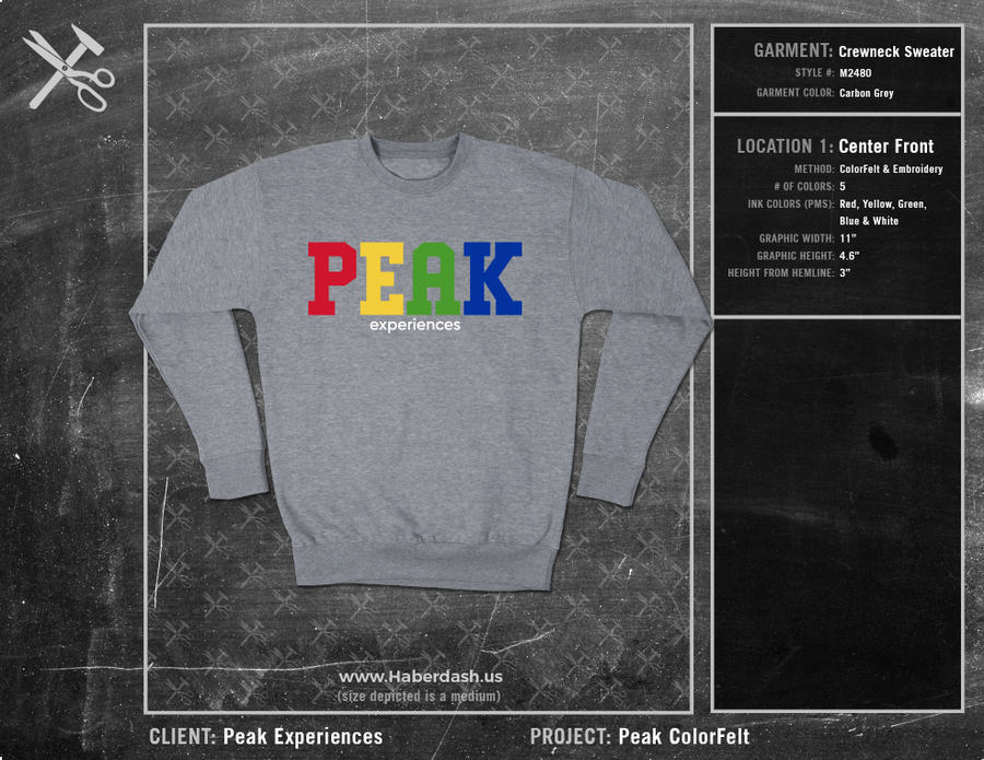 Peak Experiences ColorFelt Crewneck