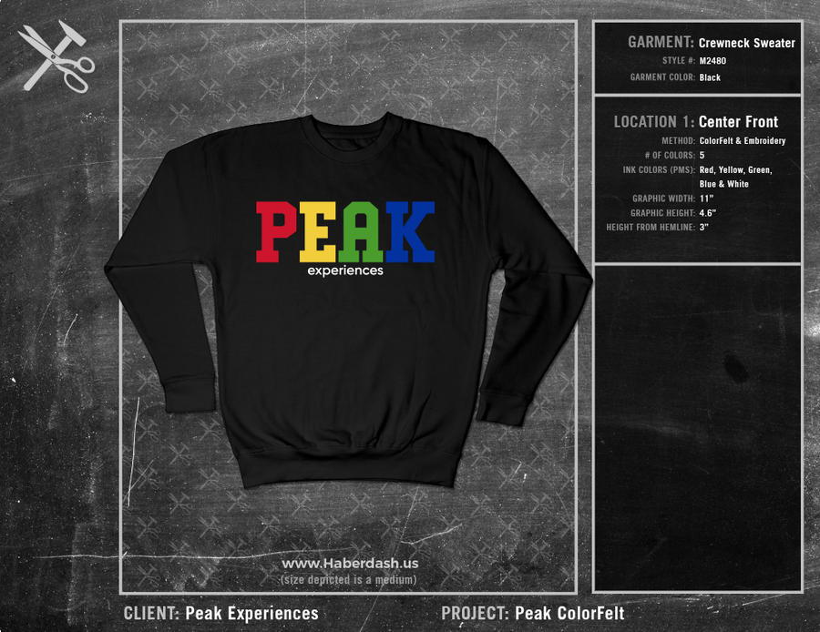 Peak Experiences ColorFelt Crewneck