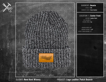 New Kent Winery Logo Leather Patch Beanie