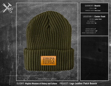 Virginia Museum of History and Culture Logo Leather Patch Beanie