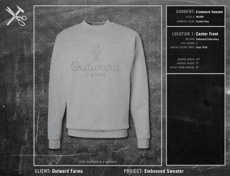 Outward Farms Embossed Crewneck Sweater