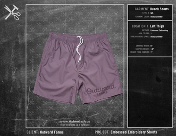 Outward Farms Embossed Embroidery Shorts
