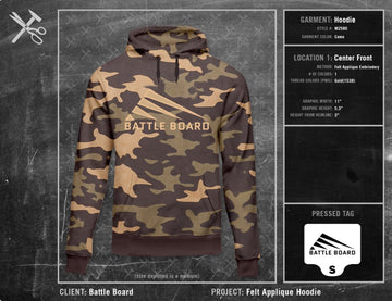 Battle Board Felt Hoodie Camo