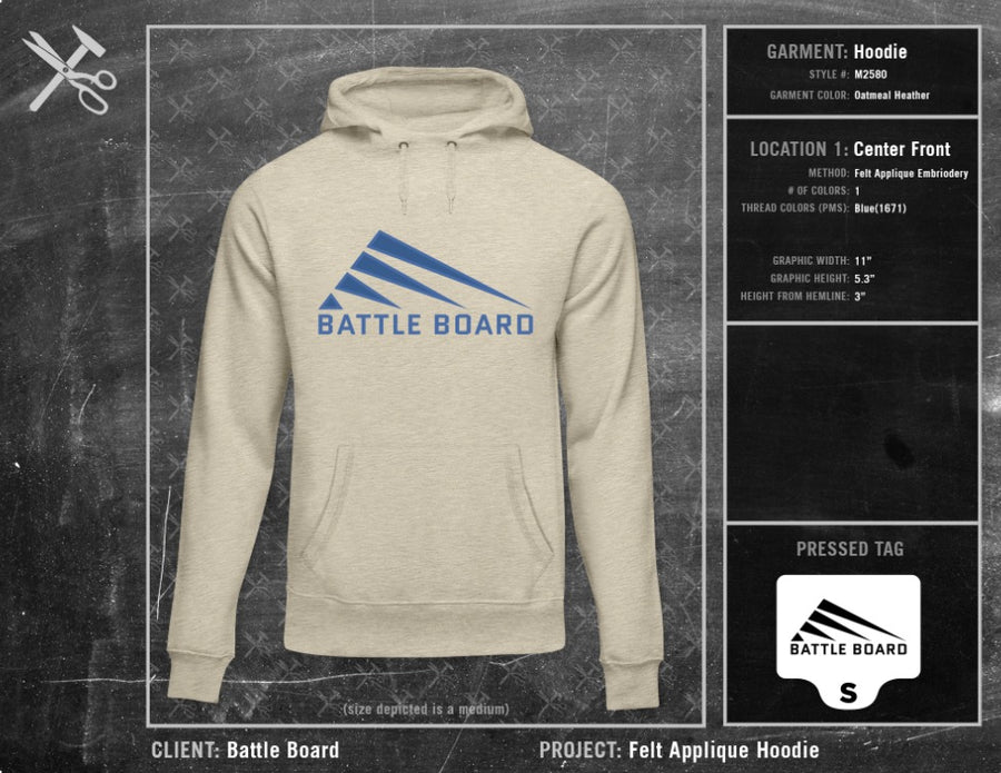 Battle Board Felt Hoodie Oatmeal Heather