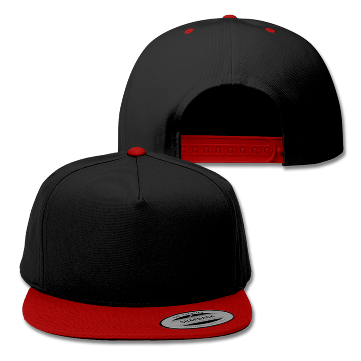 Custom Black and Red Snapback Hat