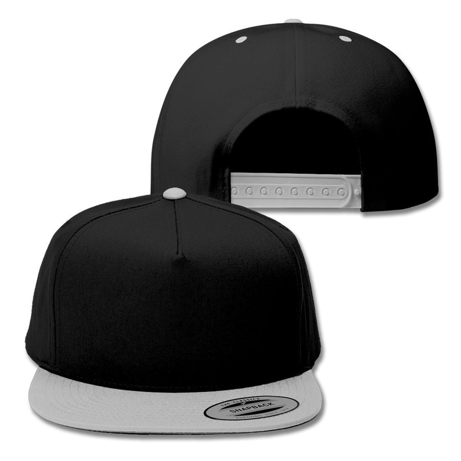 Custom Black and Grey Snapback Hat